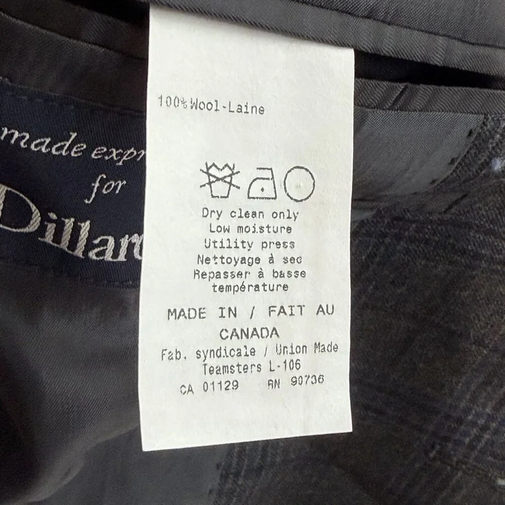 Ralph Lauren Suit Jacket Blazer 100% Wool 48R Gray Blue Dillard's NWT NEW